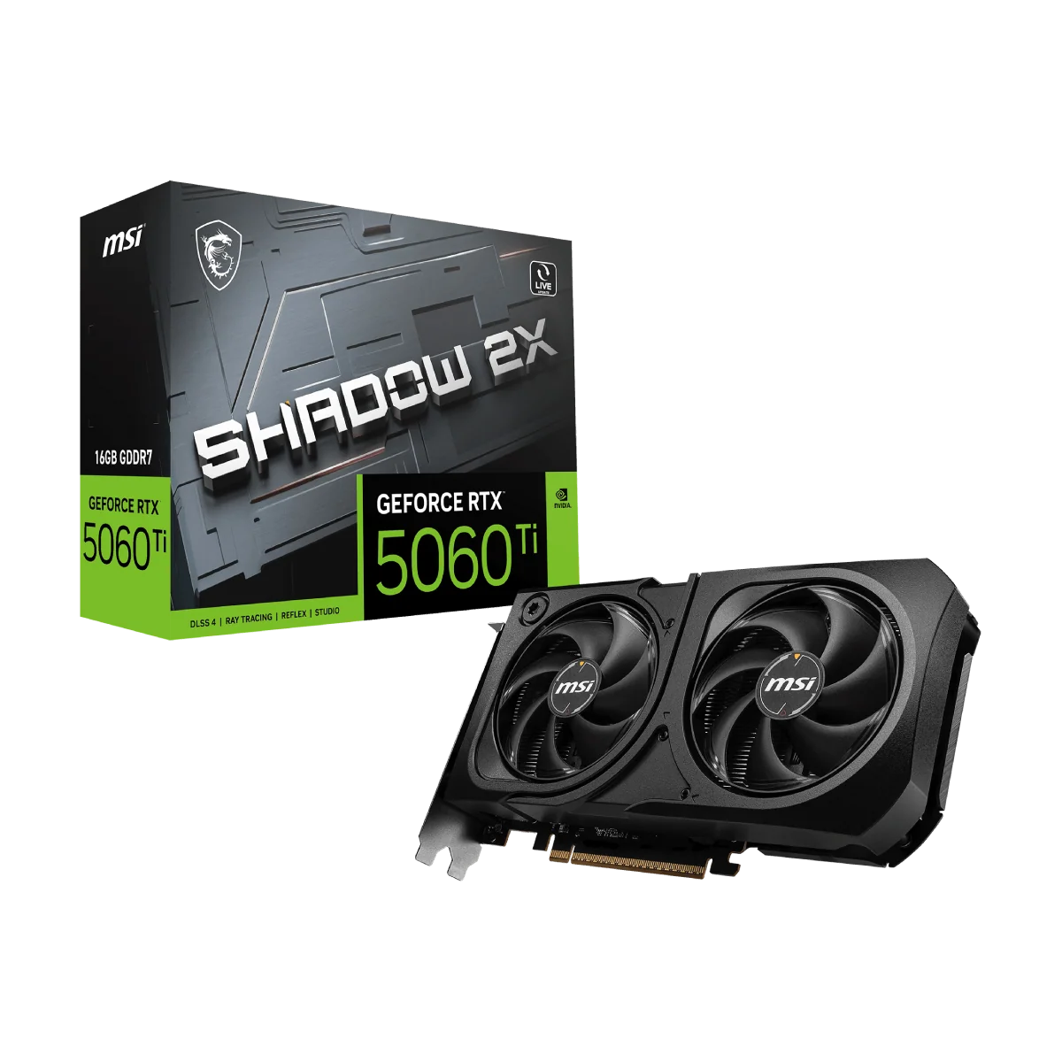 MSI GeForce RTX 5060 Ti 16G SHADOW 2X PLUS | Tarjeta Gráfica